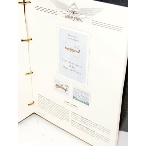 213 - Aviation Heritage 75th Anniversary of the Royal Air Force stamp collection in bespoke folder