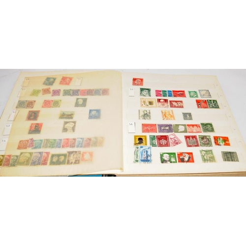 215 - Collection of stamps in four albums to include a small stock book of early GB, an album mainly featu... 