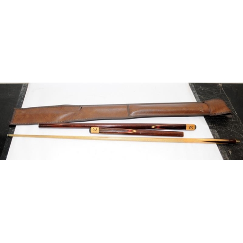 163 - Two vintage snooker cues to include a hand spliced three piece Classic by BCE and a Riley three piec... 