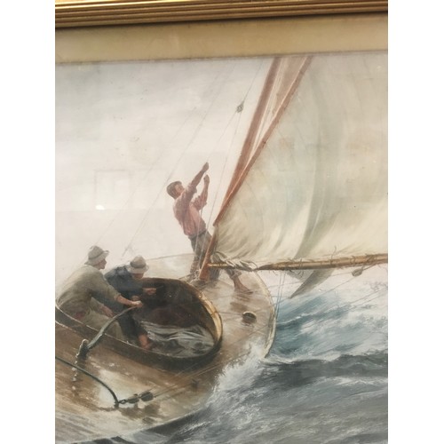 270 - Gilt frame Charles Napier Hemy RA .R.W.A. print entitled 