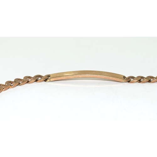 307 - 9ct gold solid link ID bracelet 18.5g