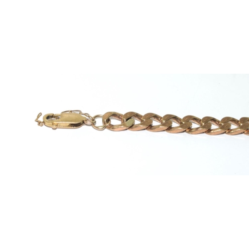 307 - 9ct gold solid link ID bracelet 18.5g