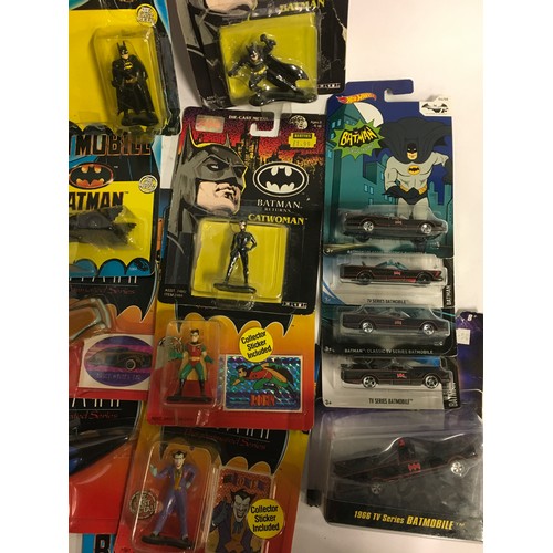 6 - Batman bubble pack group of diecast vehicles and figures by ERTL and Hot Wheels. 2 not in bubble pac... 