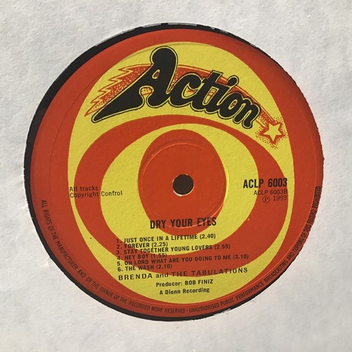 32 - BRENDA AND THE TABULATIONS 'DRY YOUR EYES' VINYL LP. Found here on the Action Label ACLP 6003 from 1... 