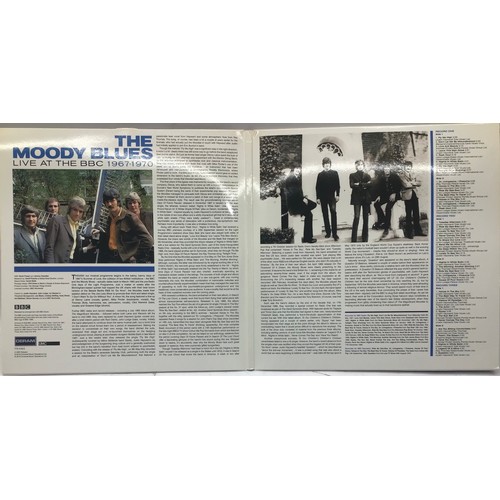 9 - THE MOODY BLUES 'LIVE AT THE BBC' VINYL ALBUM. This 3 record set comes pressed on 2 x blue colored v... 