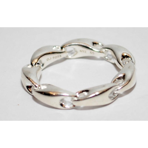 399 - A Georg Jensen 925 sterling silver chain link ring, Size L