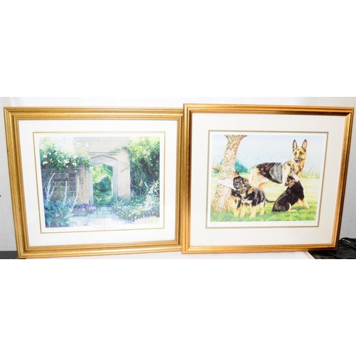 254 - Selection of framed pictures and prints to include Kate Greenaway children's poetry illustrations. S... 