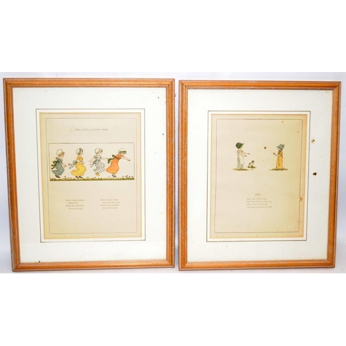 254 - Selection of framed pictures and prints to include Kate Greenaway children's poetry illustrations. S... 