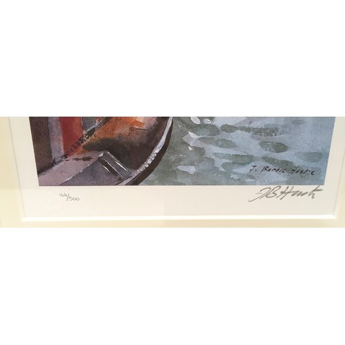 255 - Pair of framed limited edition Barrie Haste prints featuring Venetian scenes. Numbered and signed in... 