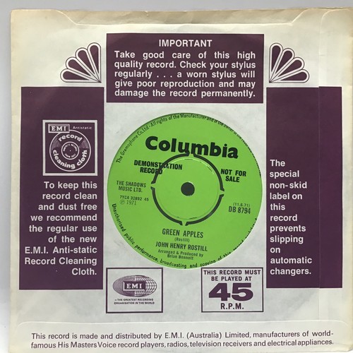 118 - JOHN HENRY ROSTILL DEMO 7” ‘FUNNY OLD WORLD’. Shadows related single Released in  1971 on Columbia c... 