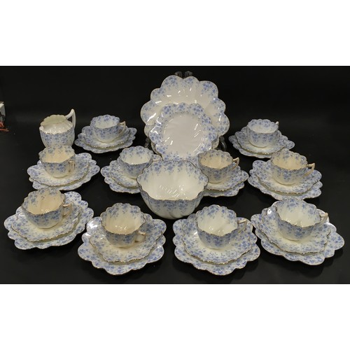 112 - Chapman bone china tea set for 10 place settings. 34 pieces in all.