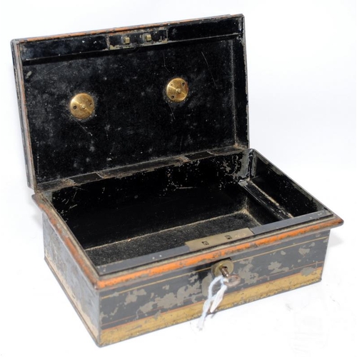 47 - Antique cash box with key (14)