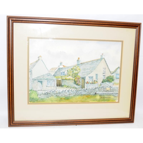 260 - Pair of framed watercolours of local Dorset scenes, one described as Kingston Village - Dorset, sign... 