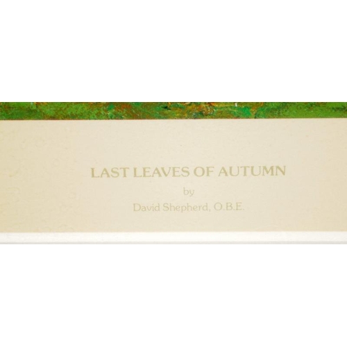 262 - Signed limited edition David Shepherd print 'Last Leaves Of Autumn'. 365/850. With embossed gallery ... 