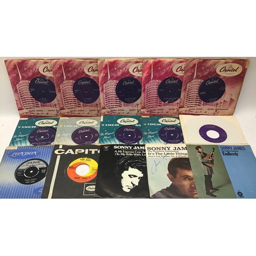 227 - SELECTION OF SONNY JAMES 7” SINGLES. Found mainly in VG+ condition and has various country releases.... 