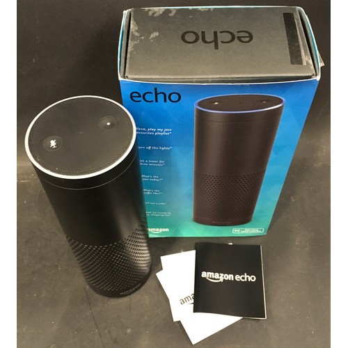 89 - Amazon Echo 1st generation smart speaker in working condition boxed with power supply and instructio... 