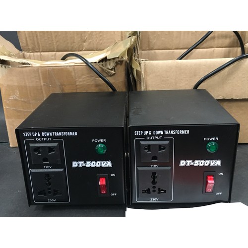 189 - Two DT-500VA 110/240V step up and down power transformers.