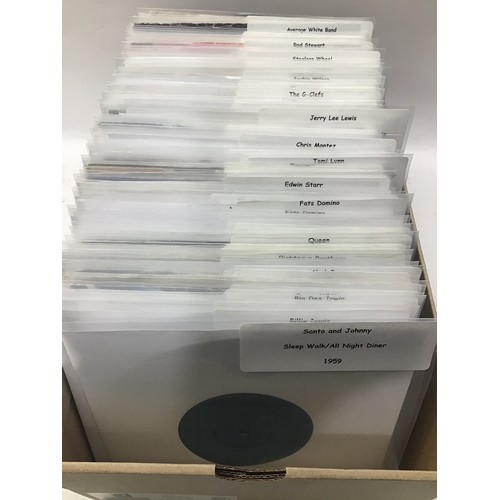 224 - BOX OF VARIOUS CHART 45rpm SINGLES. This collection is mainly from the 60’s, 70’s and 80’s. Very nic... 