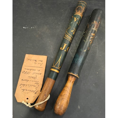 5 - Two 19th century Police Constables Truncheons.