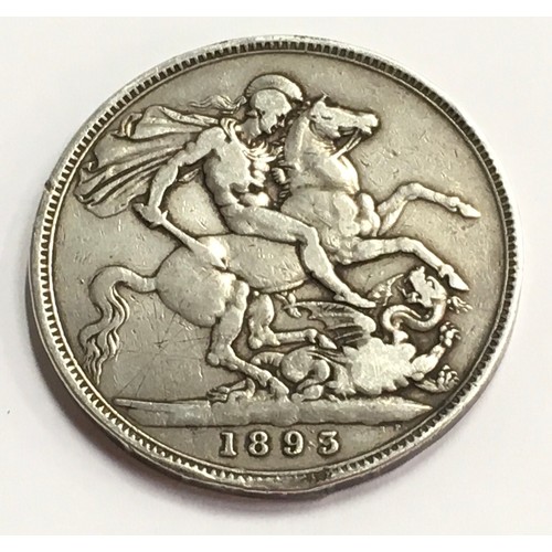 241 - Victorian Saint George horse coin 1893 ref 947481.