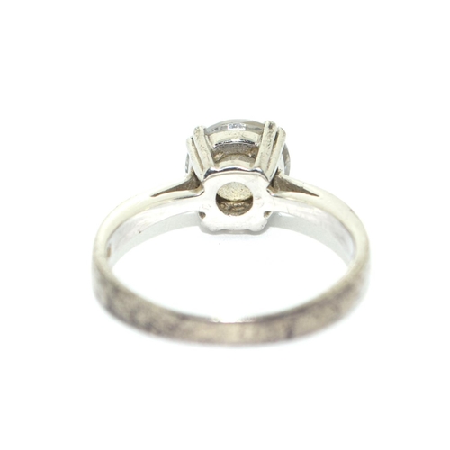 413 - A 925 silver and CZ solitaire ring Size N 1/2.