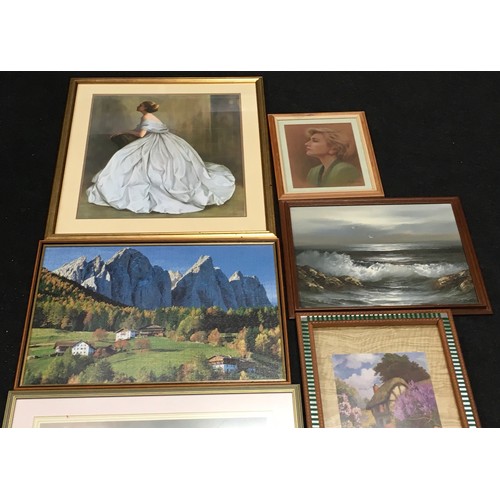 241 - Collection of eight various framed pictures and prints.