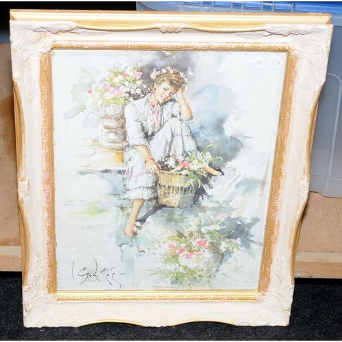 286 - 5 x framed and glazed decorative prints featuring the work of Gordon King. Largest frame size 69cms ... 