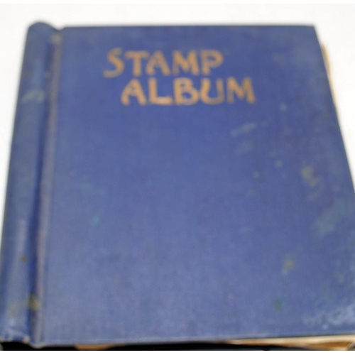 228 - A collection of vintage schoolboy stamp albums containing a good variety of world stamps. Six albums... 