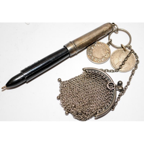 447 - Small quantity of collectibles to include hallmarked 9ct gold watch, a .935 silver mesh purse and a ... 