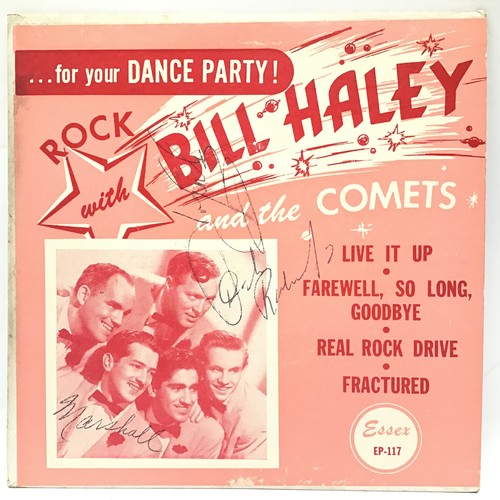 121 - AMERICAN EP SIGNED BILL HALEY 7”. This is a nice rarity signed by former members of the Comets that ... 