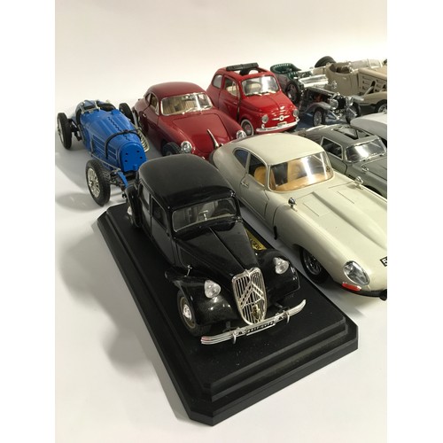 37 - Collection unboxed diecast models to include Burago, Franklin Mint, Solido and ERTL. (14)