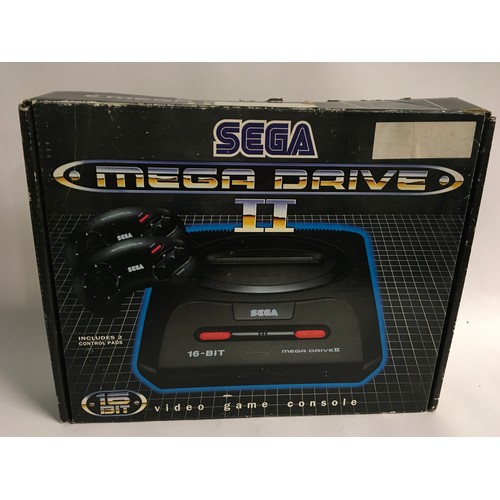 27 - Boxed Sega Mega Drive II with 2 control pads and Alex Kidd game.