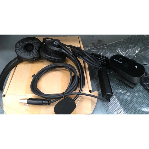 287 - 2x phone headsets,web cam, telephone (untested)