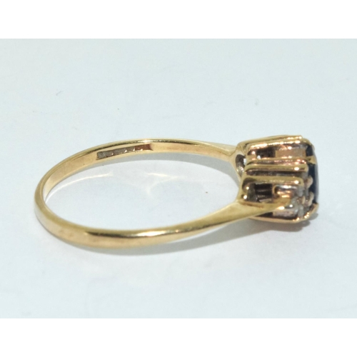 473 - Diamond/sapphire 9ct gold ring size N+