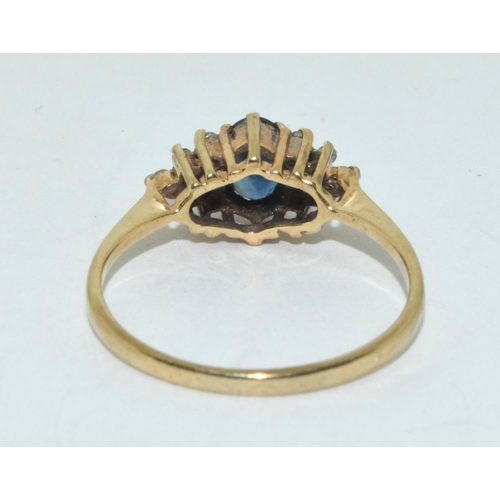 473 - Diamond/sapphire 9ct gold ring size N+