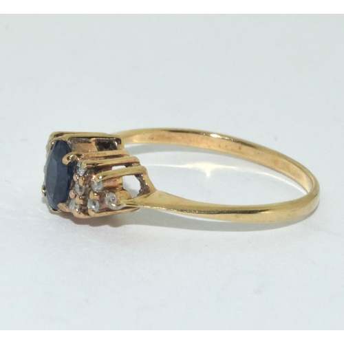 473 - Diamond/sapphire 9ct gold ring size N+