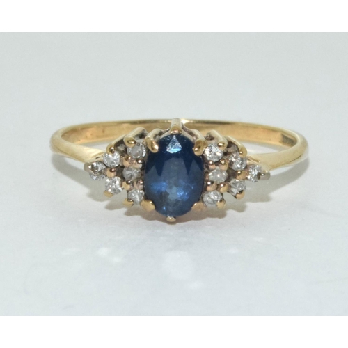 473 - Diamond/sapphire 9ct gold ring size N+