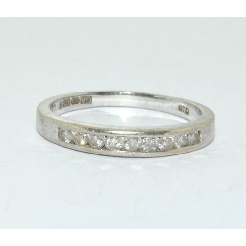 462 - Diamond 0.20 point 1/2 eternity ring size N