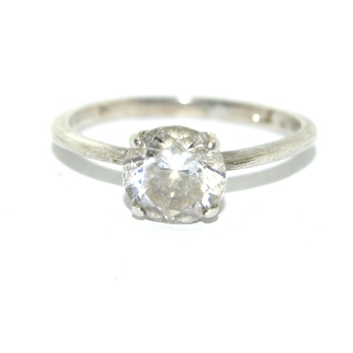 413 - A 925 silver solitaire ring Size R 1/2.