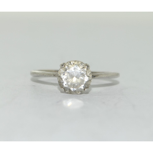 413 - A 925 silver solitaire ring Size R 1/2.