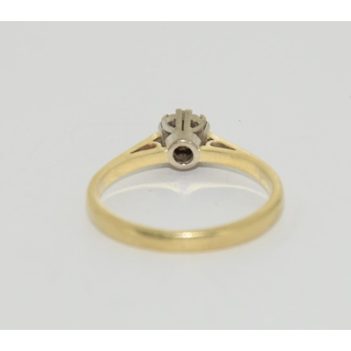 402 - 18ct Gold Diamond solitaire ring. approx.  0.40ct  Size N.