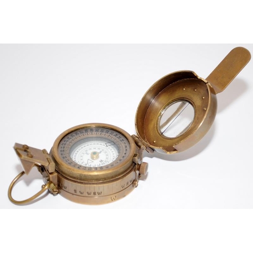 120 - WW2 military issue prismatic compass. TG & Co, 1940 MKIII model, complete with 1955 webbing ammo/com... 