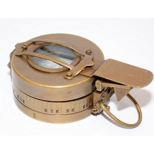 120 - WW2 military issue prismatic compass. TG & Co, 1940 MKIII model, complete with 1955 webbing ammo/com... 