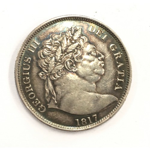 242 - George III 1817 half crown extremely fine.