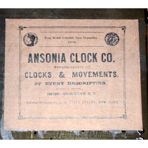 370 - Ansonia Regulator wall clock in octagonal case. Good clean example seen working. Ref9