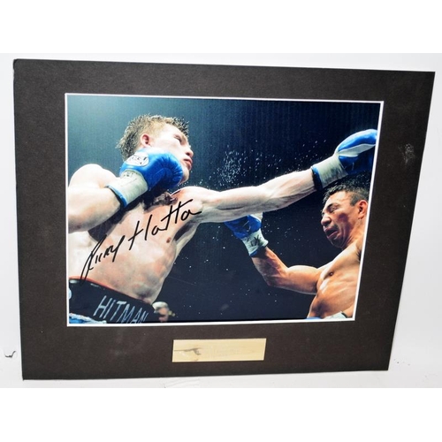 162 - Boxing interest: Large framed picture of Roy Jones Jr Vs Joe Calzaghe, signed bu Roy Jones Jr. 83.5c... 