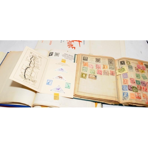 220 - A number of vintage schoolboy stamp albums containing many world stamps. Includes Penny Black, Penny... 