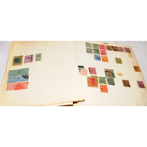 220 - A number of vintage schoolboy stamp albums containing many world stamps. Includes Penny Black, Penny... 