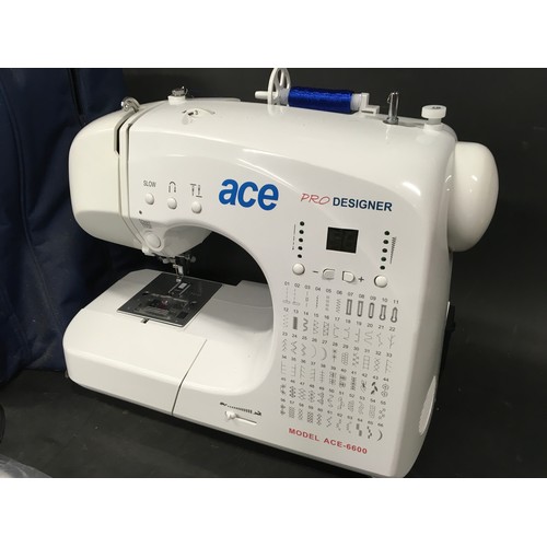 297 - ACE-6600 Pro Designer electric sewing machine with instruction book and carry case.