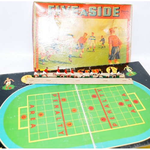 54 - Collection of vintage board games To include Pepys 5-a-side with lead playing figures and Minoru rac... 
